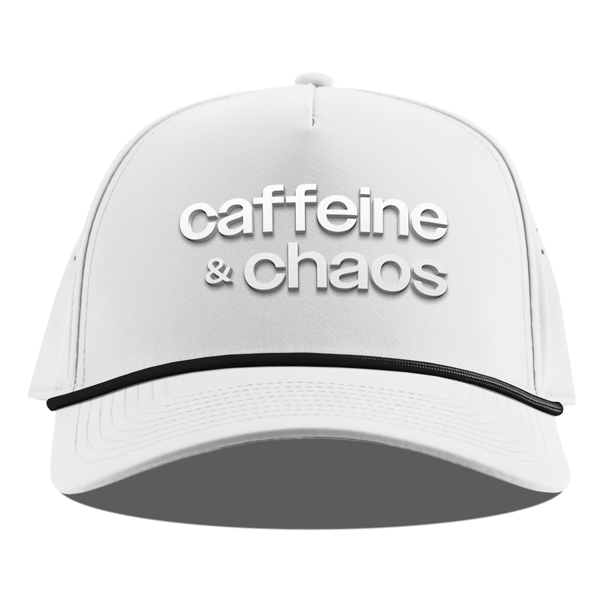 Caffeine & Chaos Curved 5 Panel Rope White