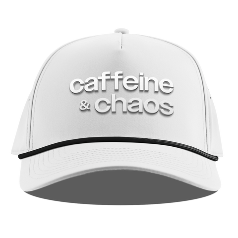 Caffeine & Chaos Curved 5 Panel Rope White