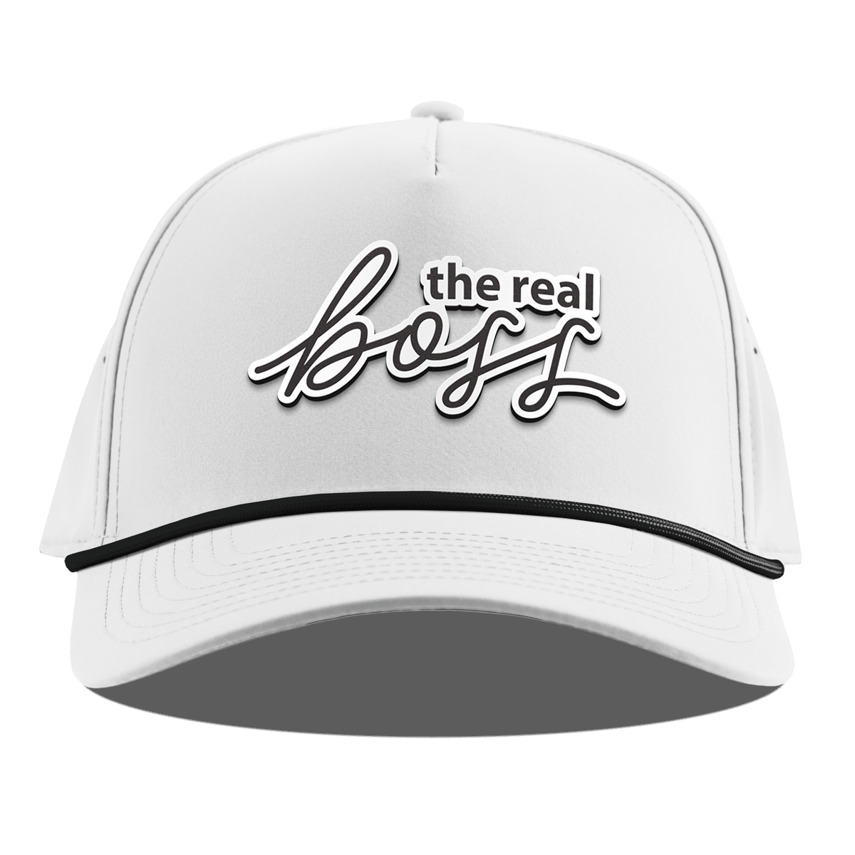 The Real Boss Curved 5 Panel Rope White