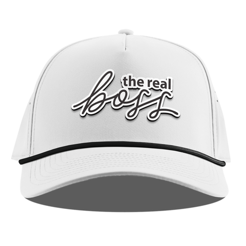 The Real Boss Curved 5 Panel Rope White