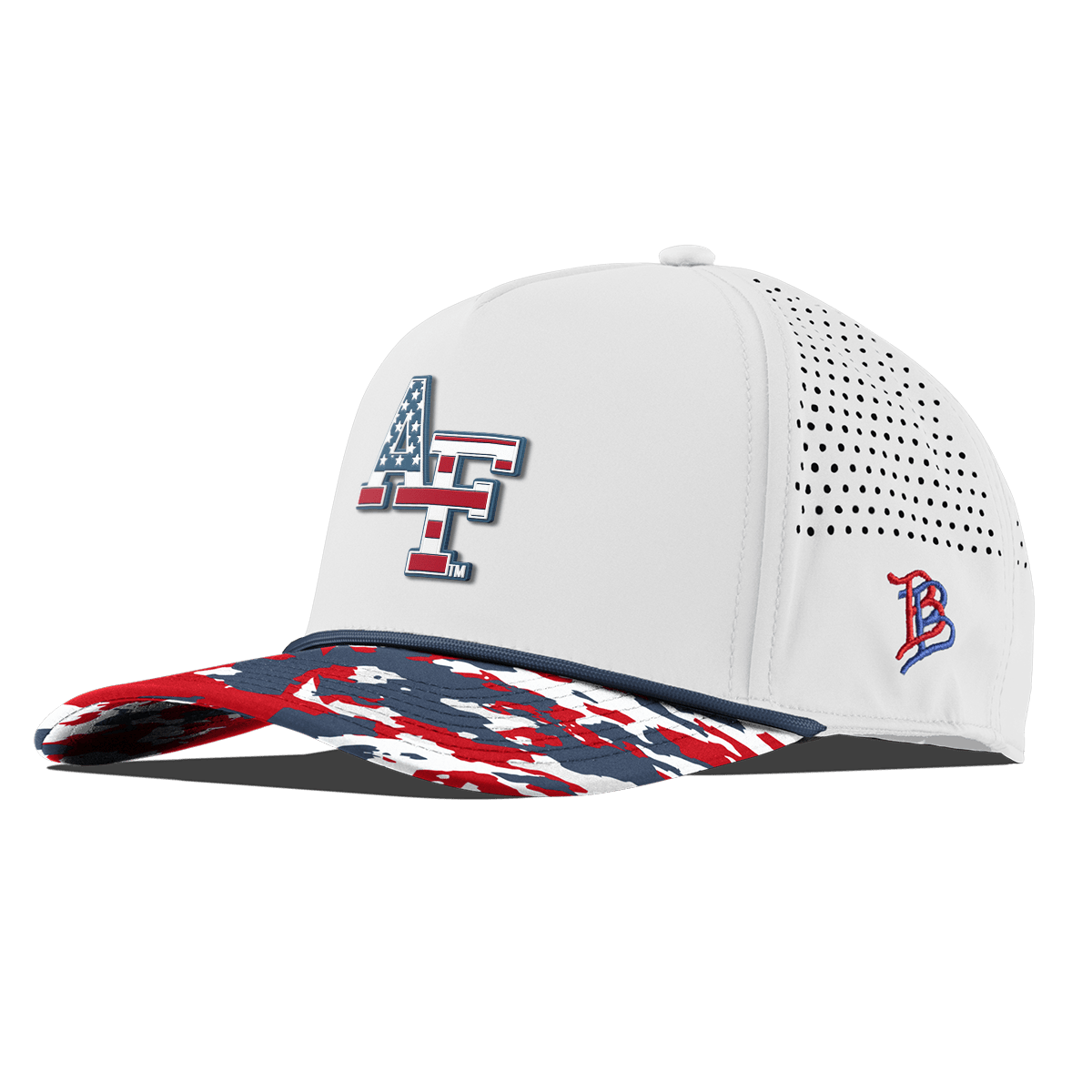 Air Force Academy "Air Force Stars & Stripes" Curved 5 Panel Rope White/USA Camo + Orion Rope
