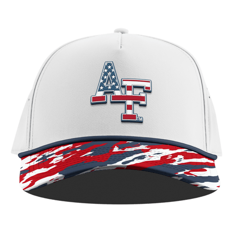 Air Force Academy "Air Force Stars & Stripes" Curved 5 Panel Rope White/USA Camo + Orion Rope