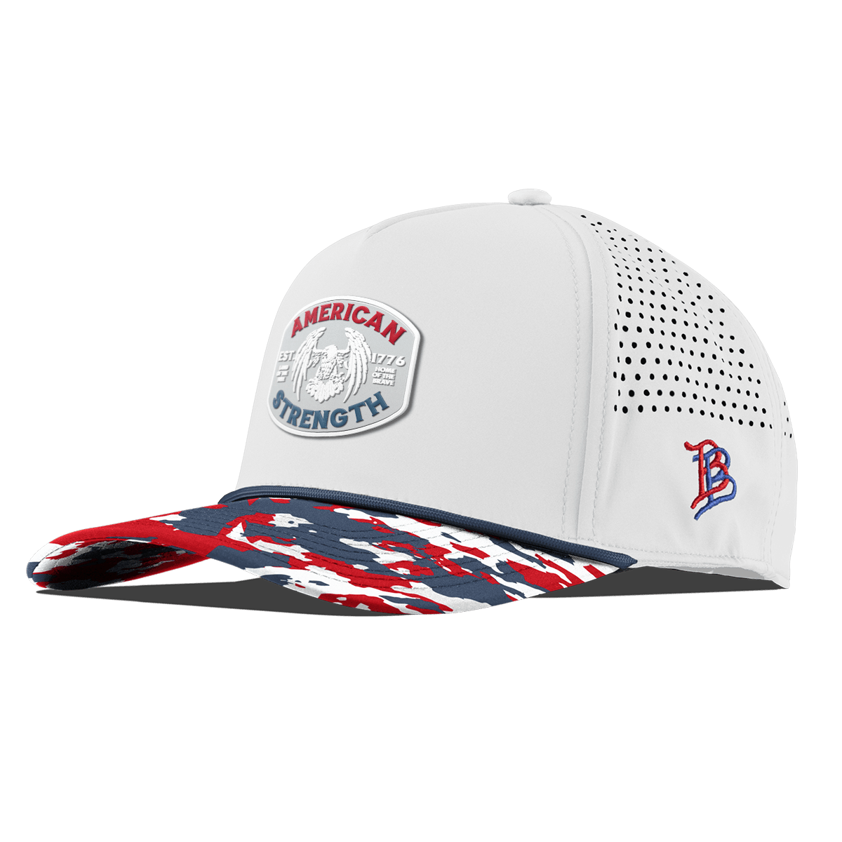 American Strength USA Curved 5 Panel Rope White/USA Camo + Orion Rope