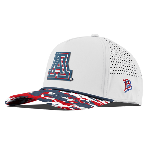 University of Arizona "Arizona Stars & Stripes" Curved 5 Panel Rope White/USA Camo + Orion Rope