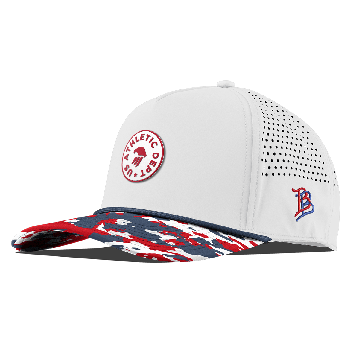 Eagle Athletic Curved 5 Panel Rope White/USA Camo + Orion Rope