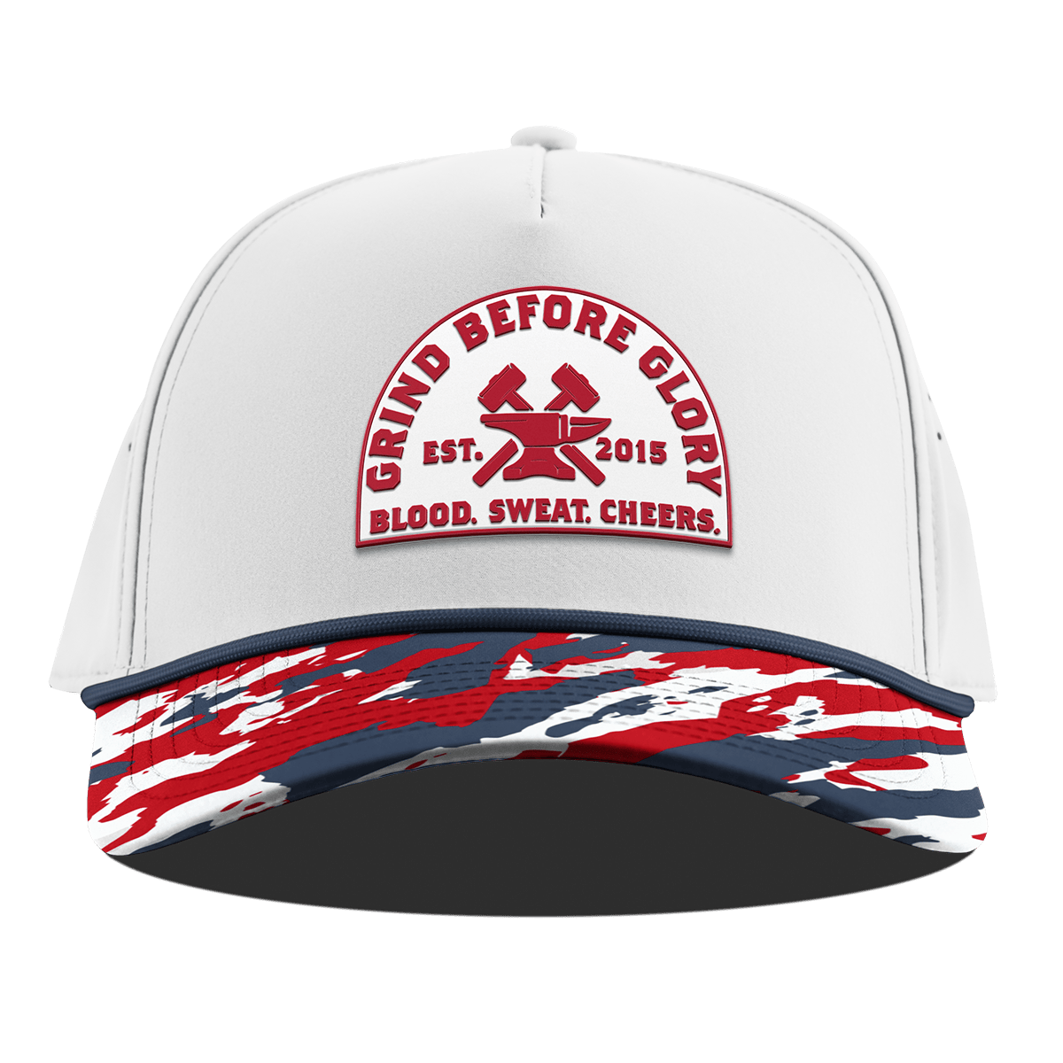 Grind Before Glory Curved 5 Panel Rope White/USA Camo + Orion Rope