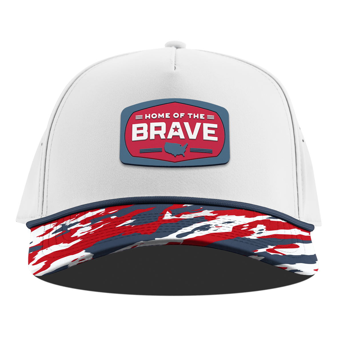 Home of the Brave Curved 5 Panel Rope White/USA Camo + Orion Rope