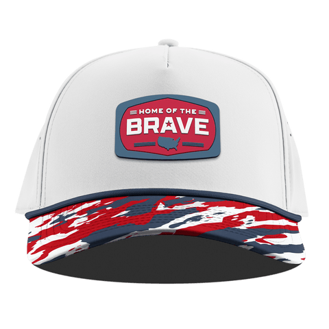 Home of the Brave Curved 5 Panel Rope White/USA Camo + Orion Rope