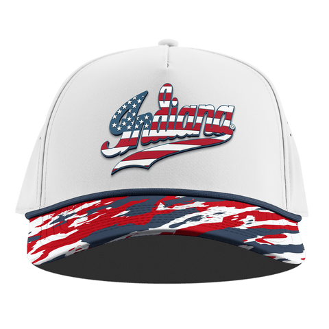 Indiana University "Indiana Stars & Stripes" Curved 5 Panel Rope White/USA Camo + Orion Rope