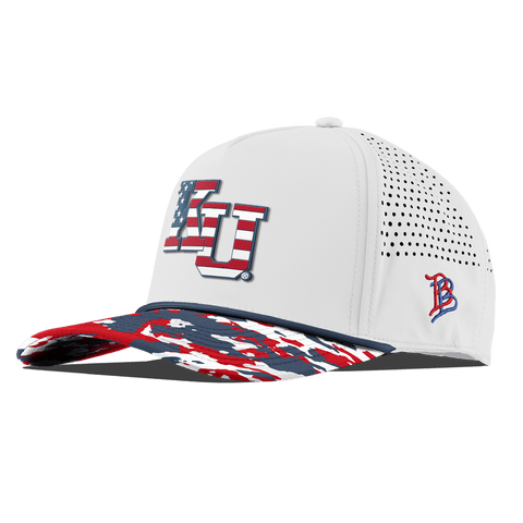 University of Kansas "Kansas Stars & Stripes" Curved 5 Panel Rope White/USA Camo + Orion Rope