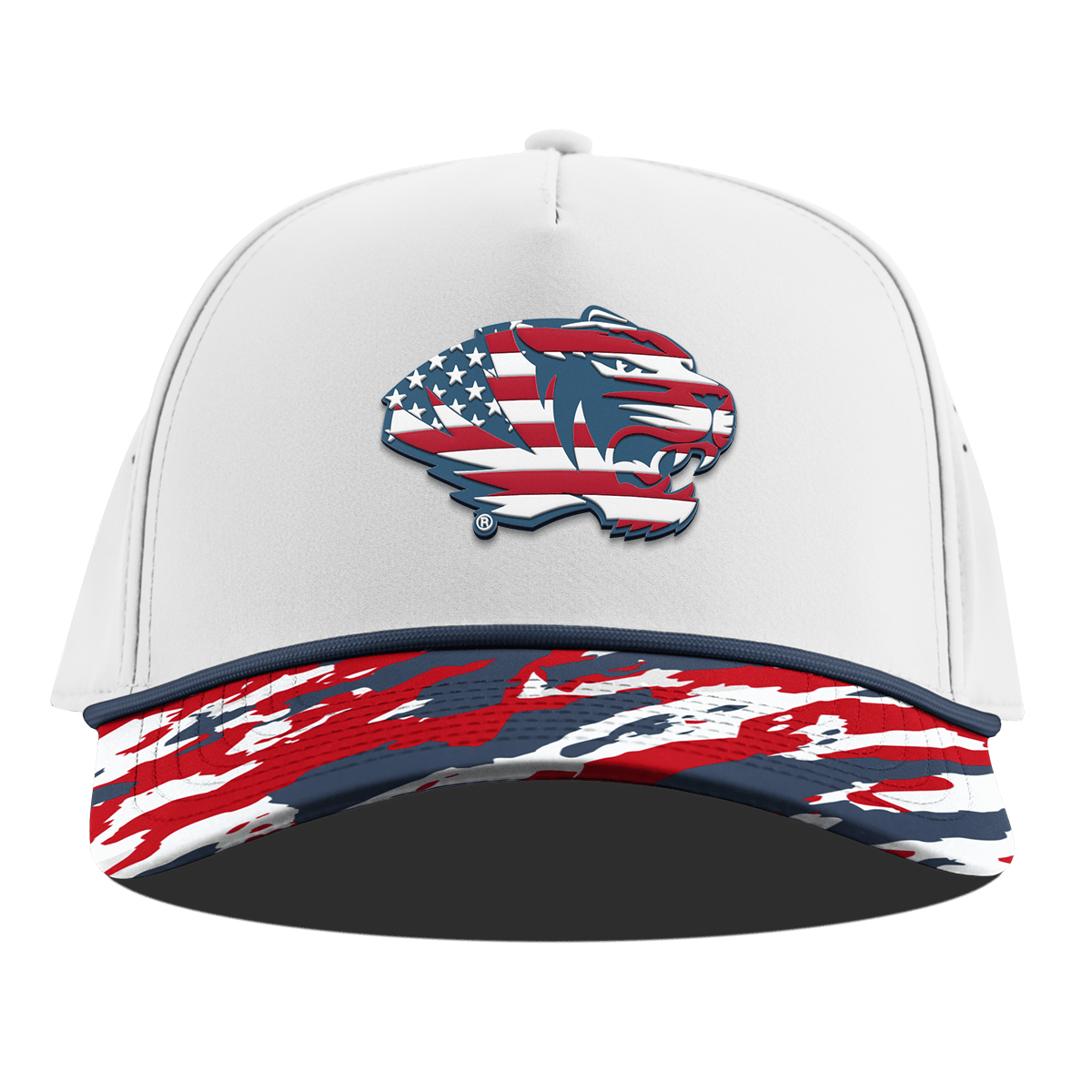 University of Missouri "Missouri Stars & Stripes" Curved 5 Panel Rope White/USA Camo + Orion Rope