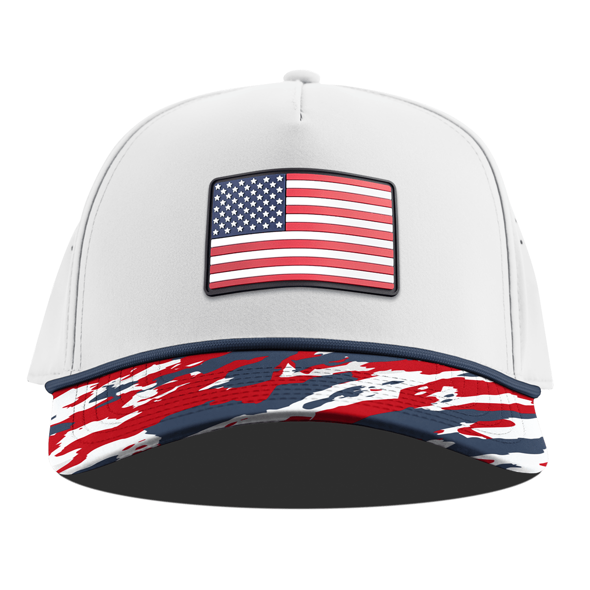 Old Glory Curved 5 Panel Rope White/USA Camo + Orion Rope