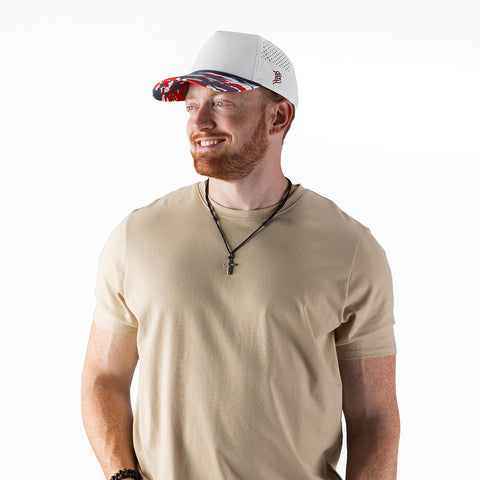 Bare Curved 5 Panel Rope White/USA Camo + Orion Rope