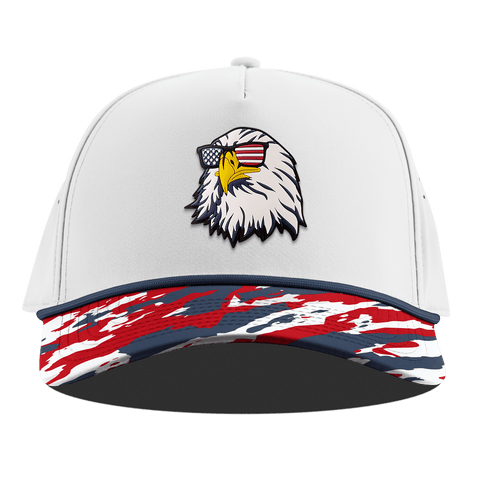 Party Eagle Curved 5 Panel Rope White/USA Camo + Orion Rope