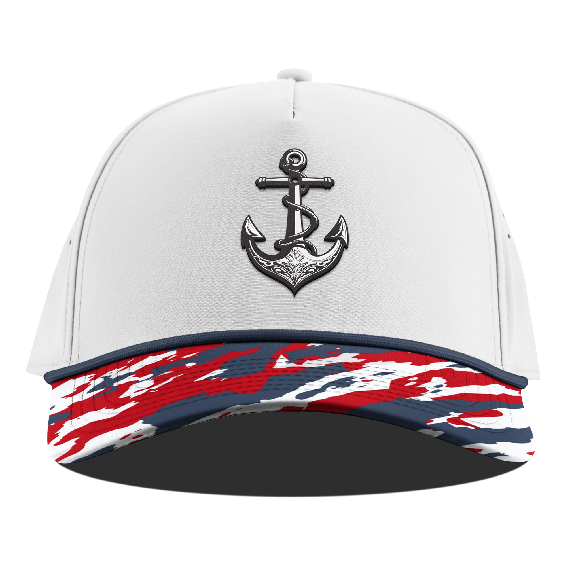 The Deeps Anchor Curved 5 Panel Rope White/USA Camo + Orion Rope