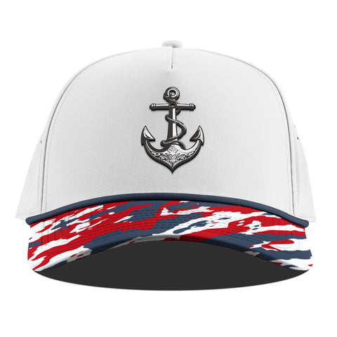 The Deeps Anchor Curved 5 Panel Rope White/USA Camo + Orion Rope