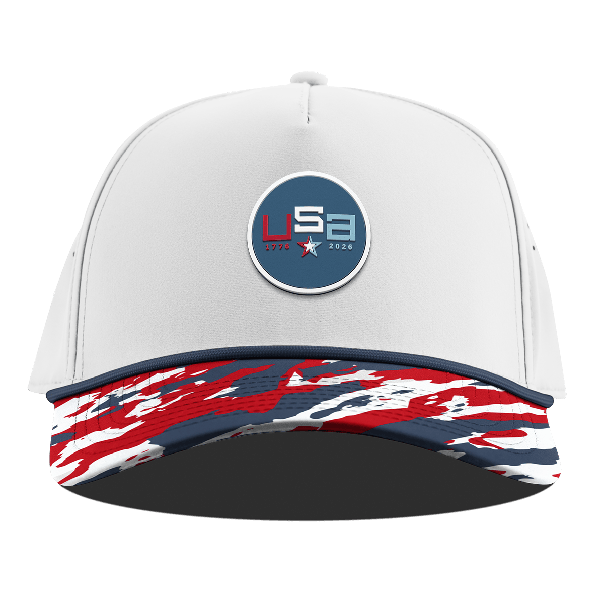 USA 250 Curved 5 Panel Rope White/USA Camo + Orion Rope