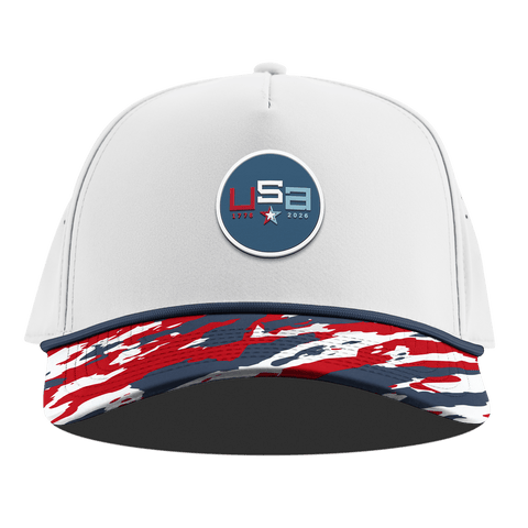 USA 250 Curved 5 Panel Rope White/USA Camo + Orion Rope