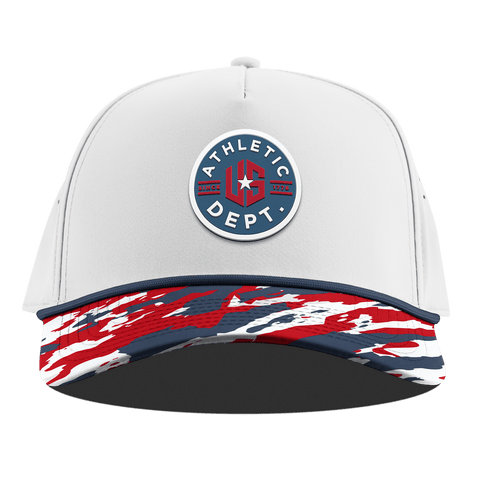 US Athletic Curved 5 Panel Rope White/USA Camo + Orion Rope
