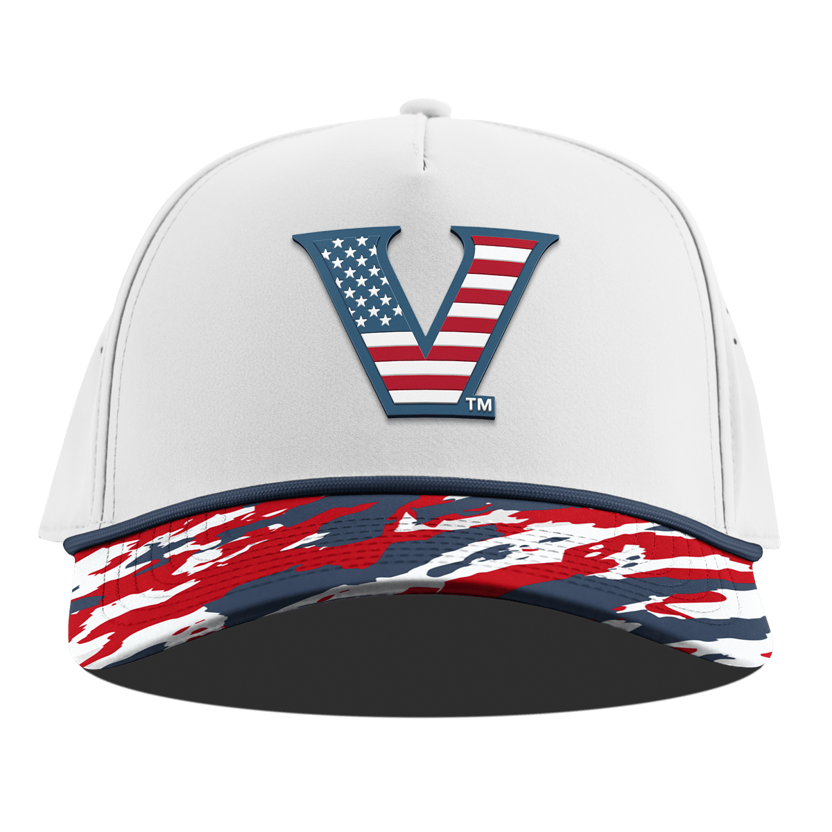 Vanderbilt University "Vanderbilt Stars & Stripes" Curved 5 Panel Rope White/USA Camo + Orion Rope