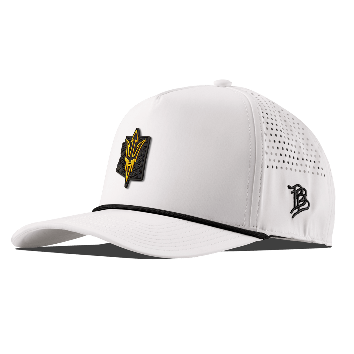 Arizona State University "ASU Blackout Pitchfork" Curved 5 Panel Rope White/Black