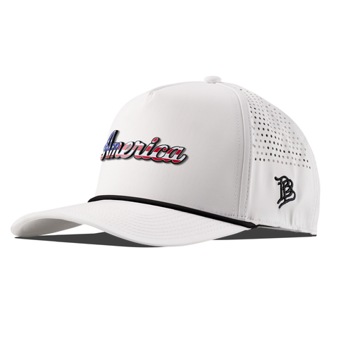 America Curved 5 Panel Rope White/Black 