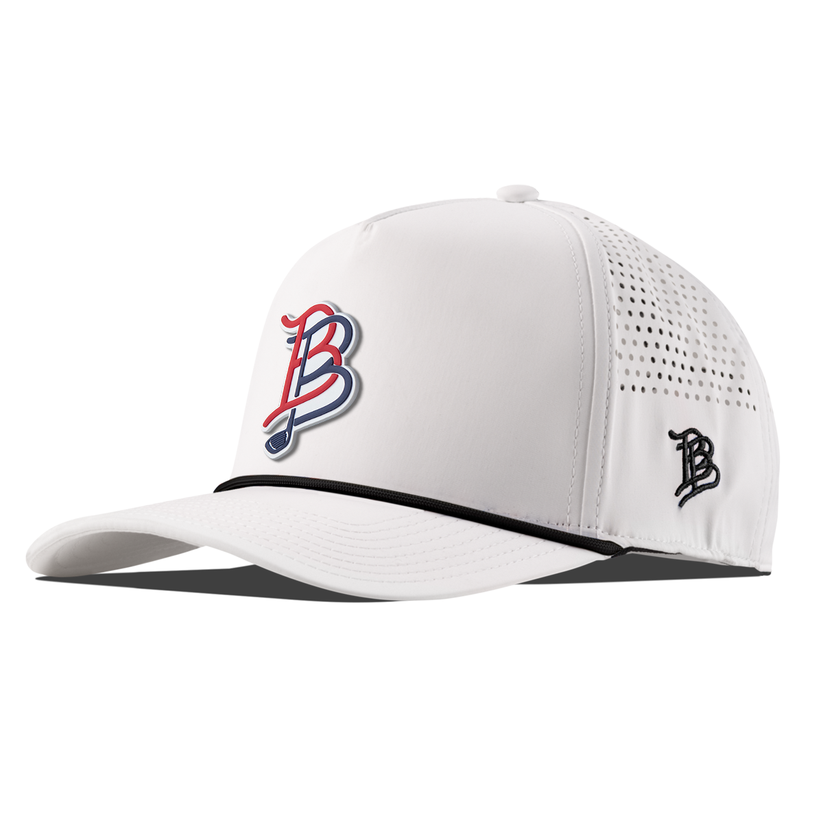 BB Golf USA Curved 5 Panel Rope White/Black