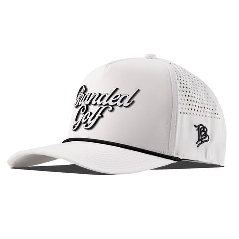 Branded Golf Curved 5 Panel Rope White/Black