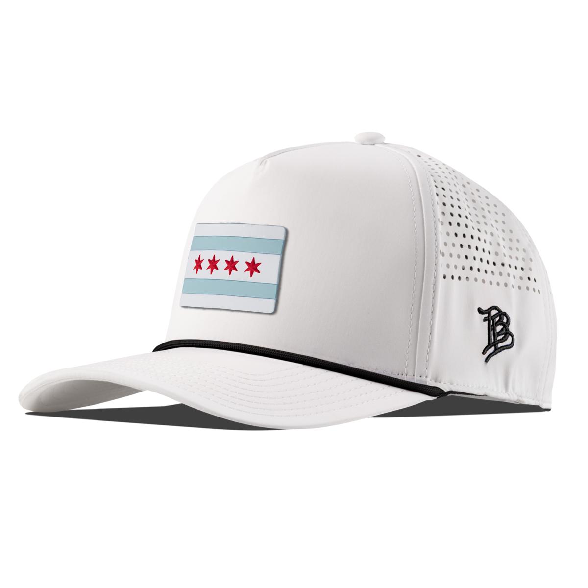 Chicago Flag Curved 5 Panel Rope White/Black