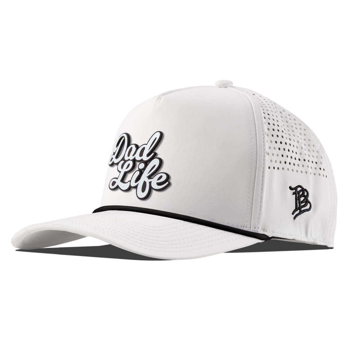 Dad Life Script Curved 5 Panel Rope White/Black