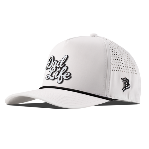 Dad Life Script Curved 5 Panel Rope White/Black