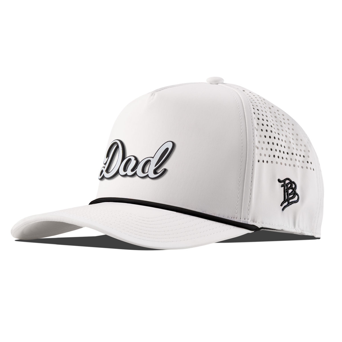 Dad Script Curved 5 Panel Rope White/Black