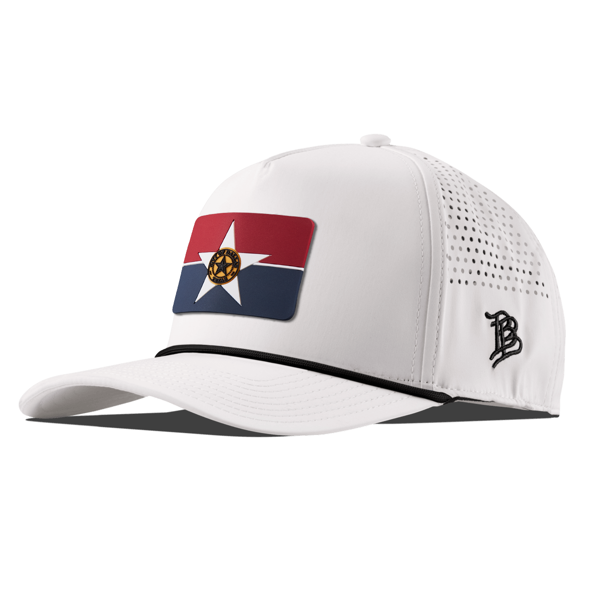 Dallas Flag Curved 5 Panel Rope White/Black