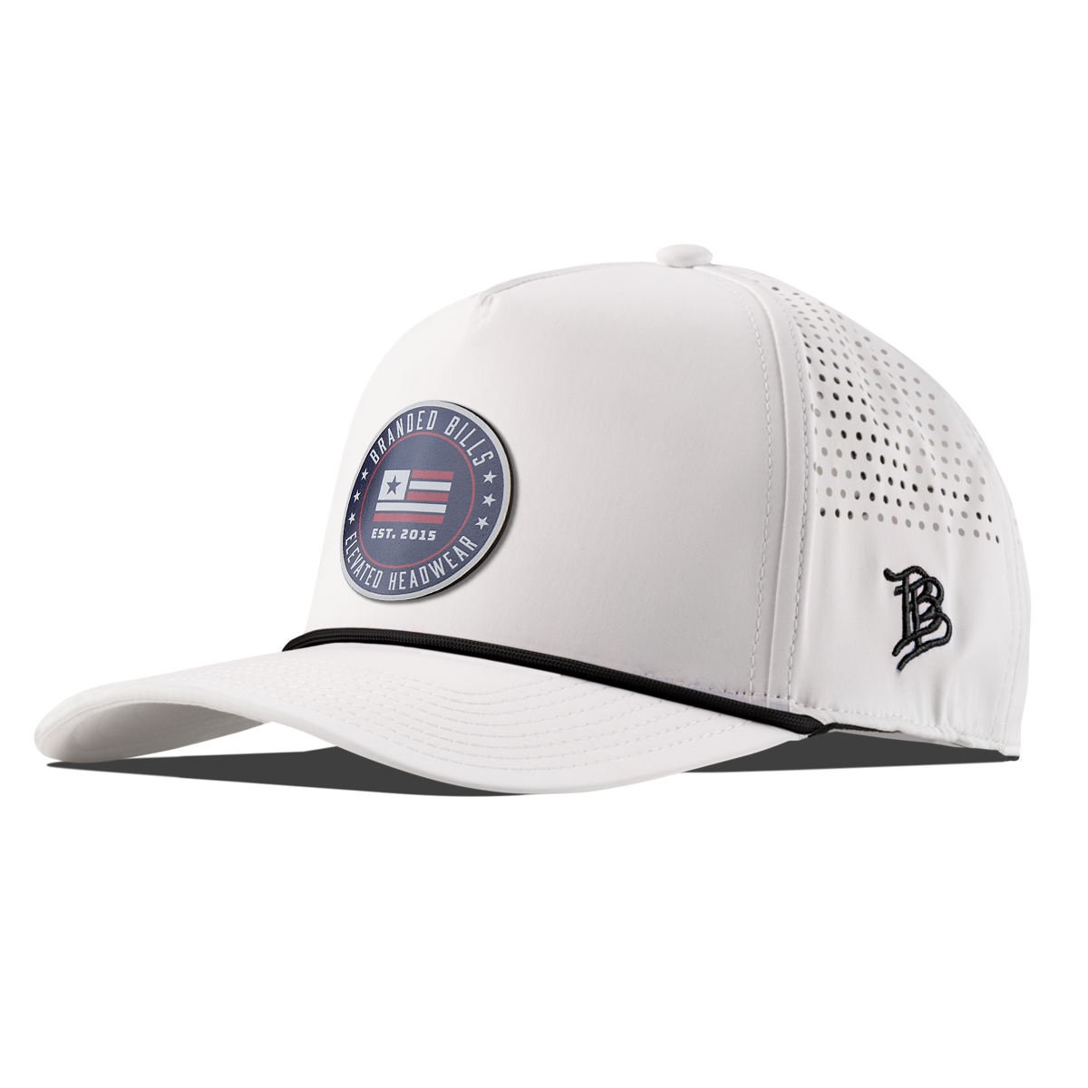 Elevated American Curved 5 Panel Rope White/Black 