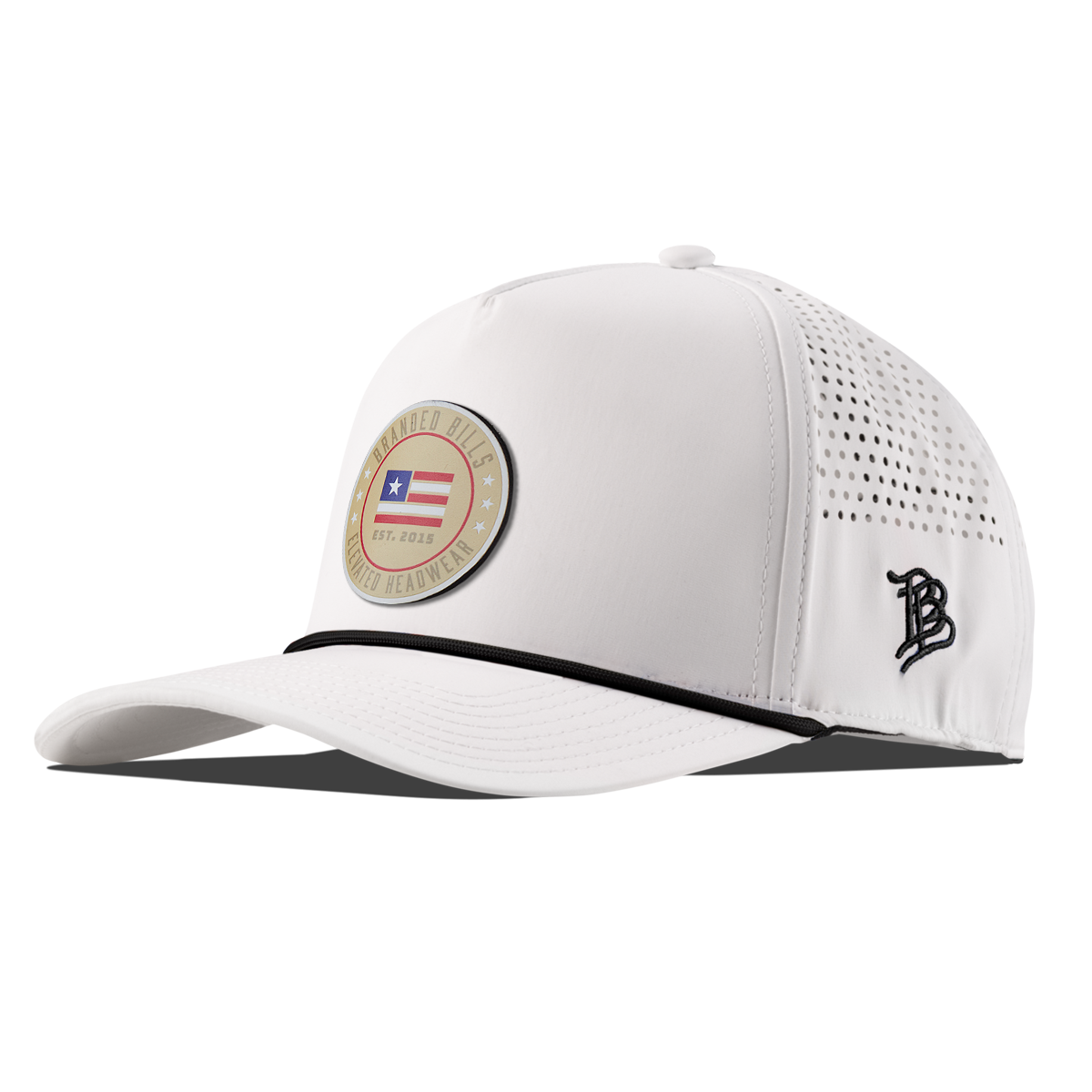 Elevated American Tan Curved 5 Panel Rope White/Black 