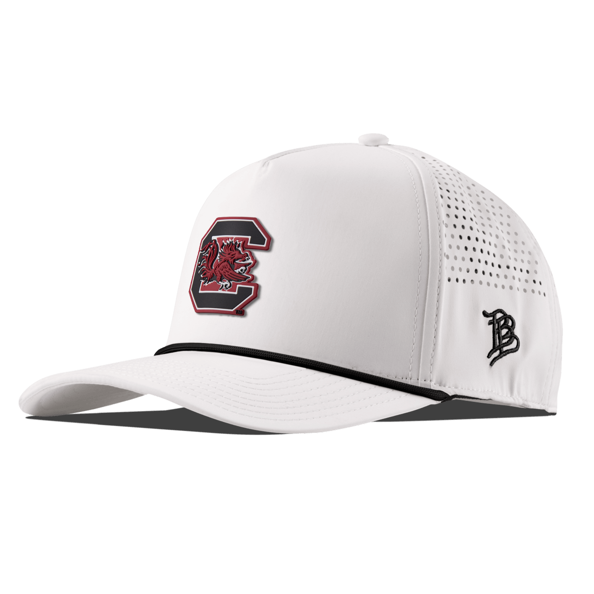 University of South Carolina "Gamecocks Garnet" Curved 5 Panel Rope White/Black