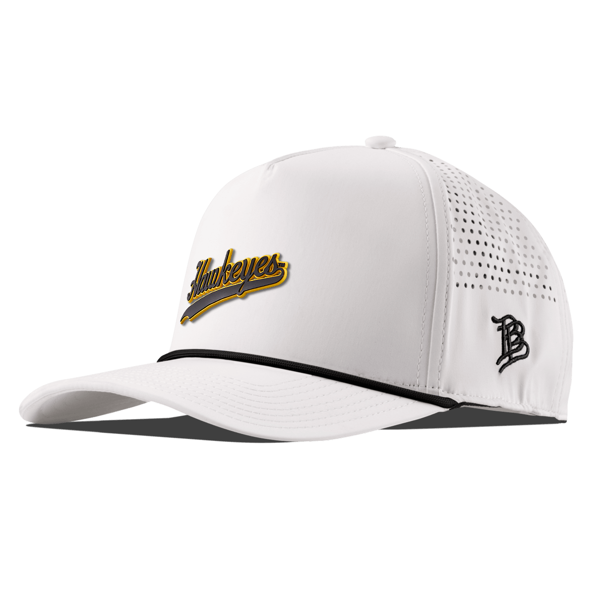 University of Iowa "Iowa Hawkeyes Script" Curved 5 Panel Rope White/Black