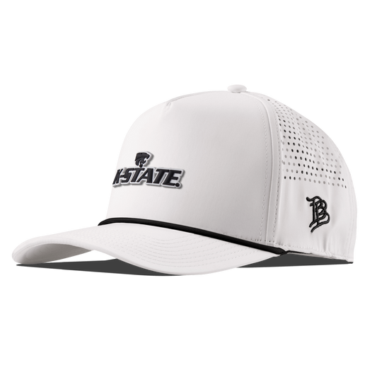 Kansas State "K-State Wildcat" Curved 5 Panel Rope White/Black