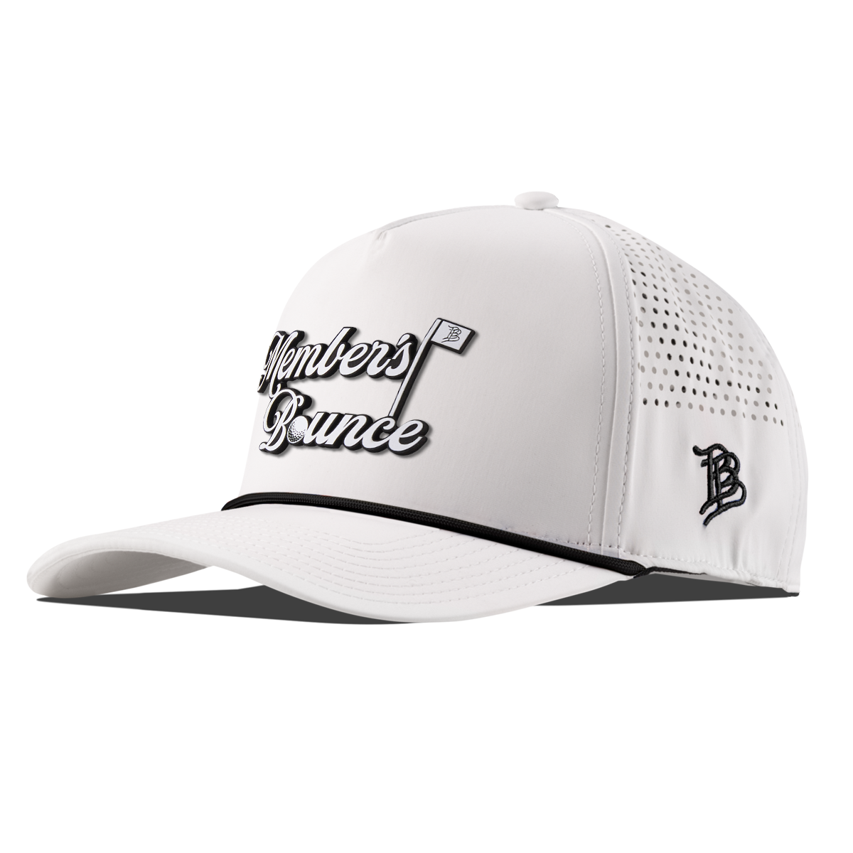 Member's Bounce Curved 5 Panel Rope White/Black