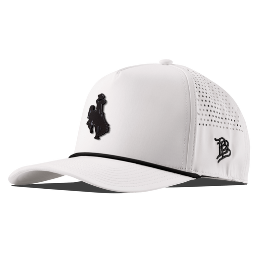 University of Wyoming "Midnight Wyoming Cowboy"  Curved 5 Panel Rope White/Black