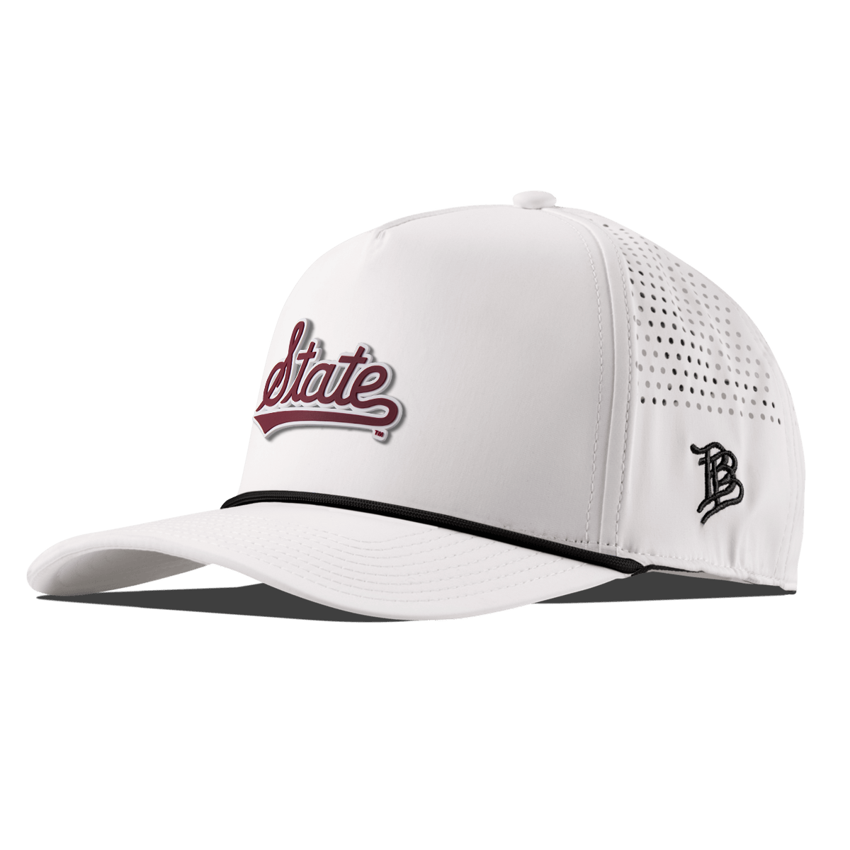 Mississippi State "Mississippi State Script" Curved 5 Panel Rope White/Black