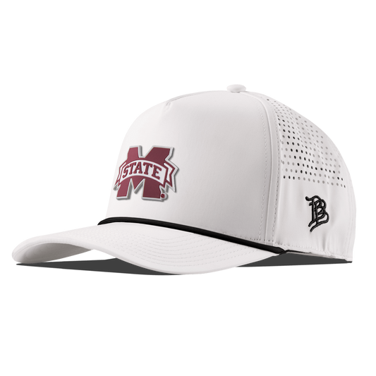 Mississippi State University "Mississippi State Team Logo" Curved 5 Panel Rope White/Black