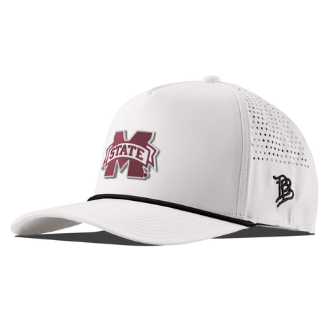 Mississippi State University "Mississippi State Team Logo" Curved 5 Panel Rope White/Black