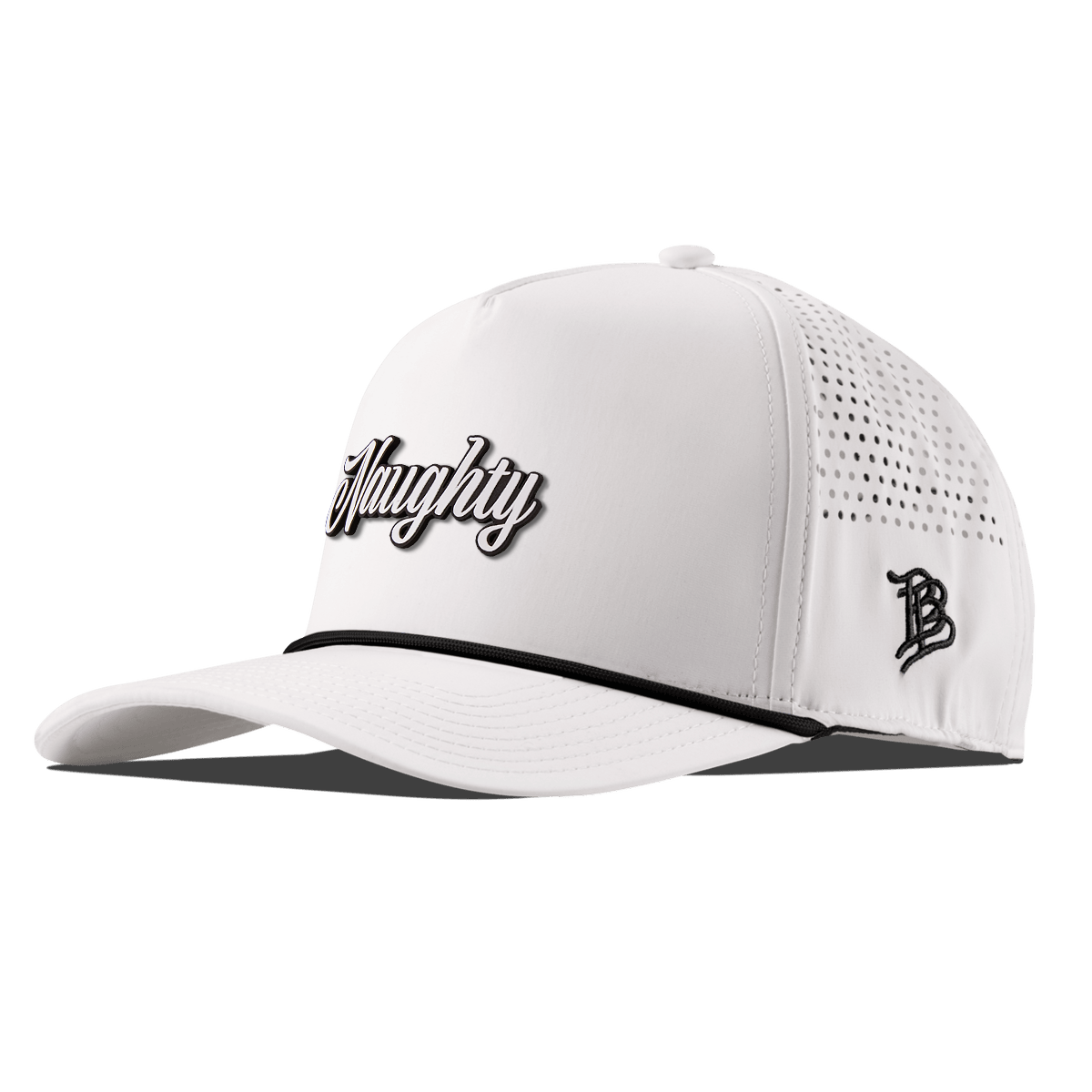 Naughty Curved 5 Panel Rope White/Black