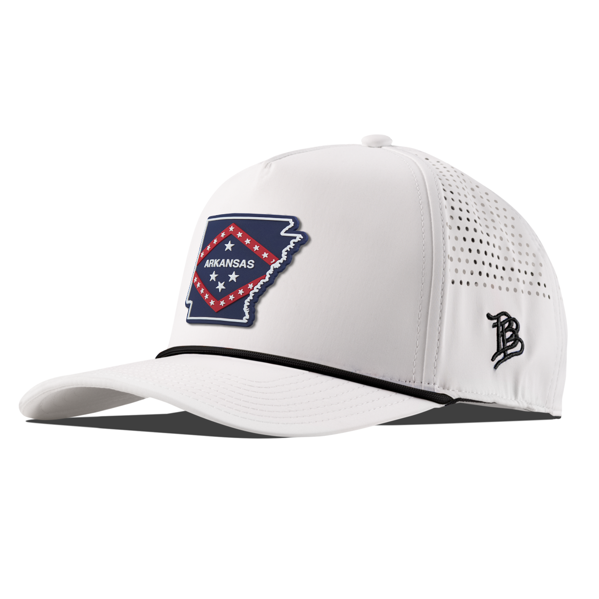 Arkansas Patriot Series Curved 5 Panel Rope White/Black