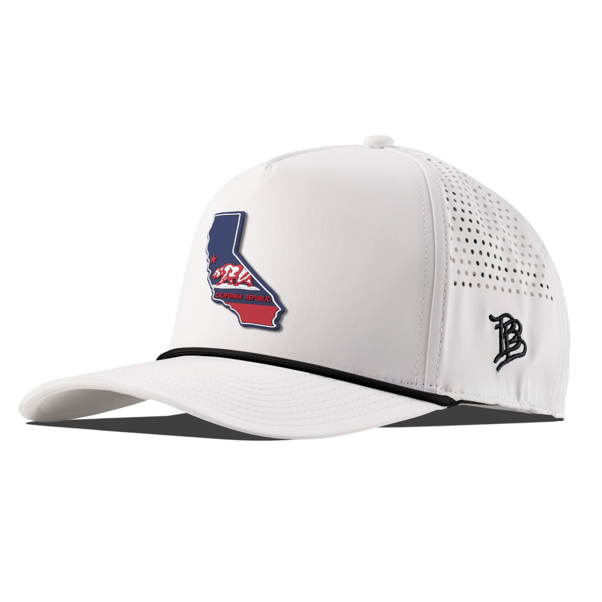 California Patriot Series Curved 5 Panel Rope White/Black