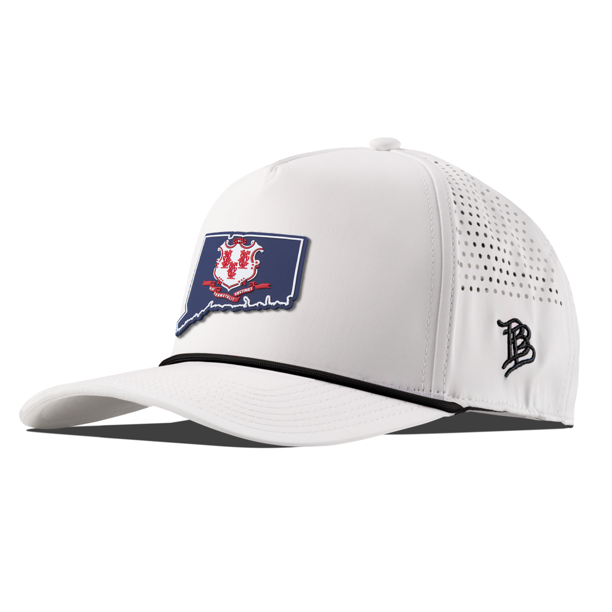 Connecticut Patriot Series Curved 5 Panel Rope White/Black