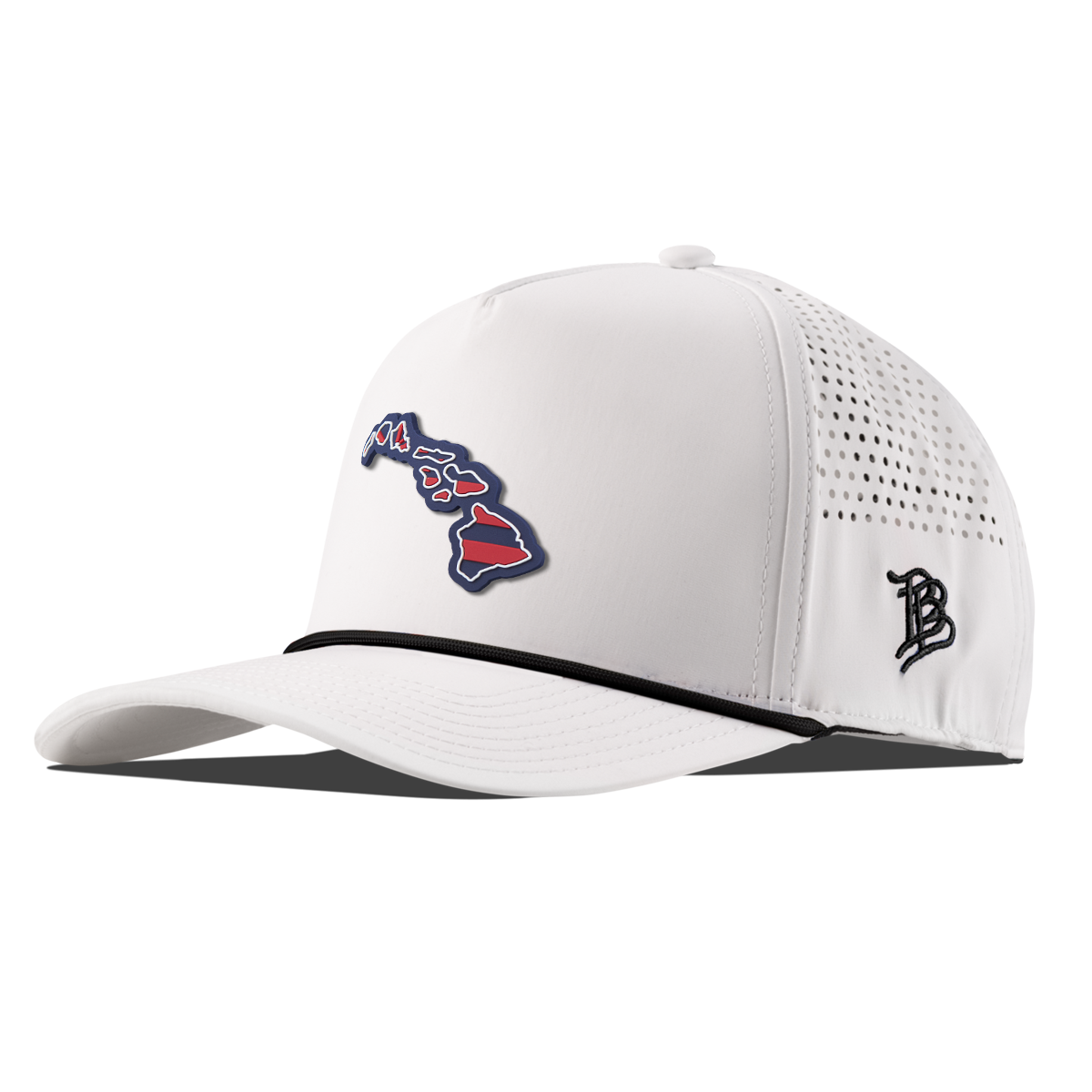 Hawaii Patriot Series Curved 5 Panel Rope White/Black