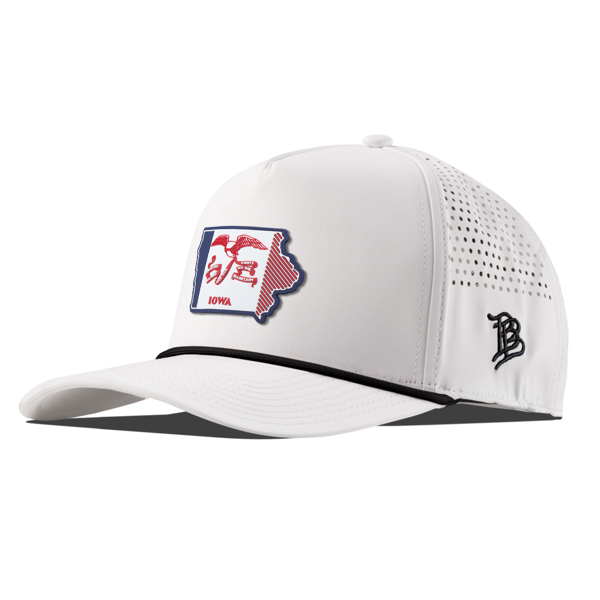 Iowa Patriot Series Curved 5 Panel Rope White/Black