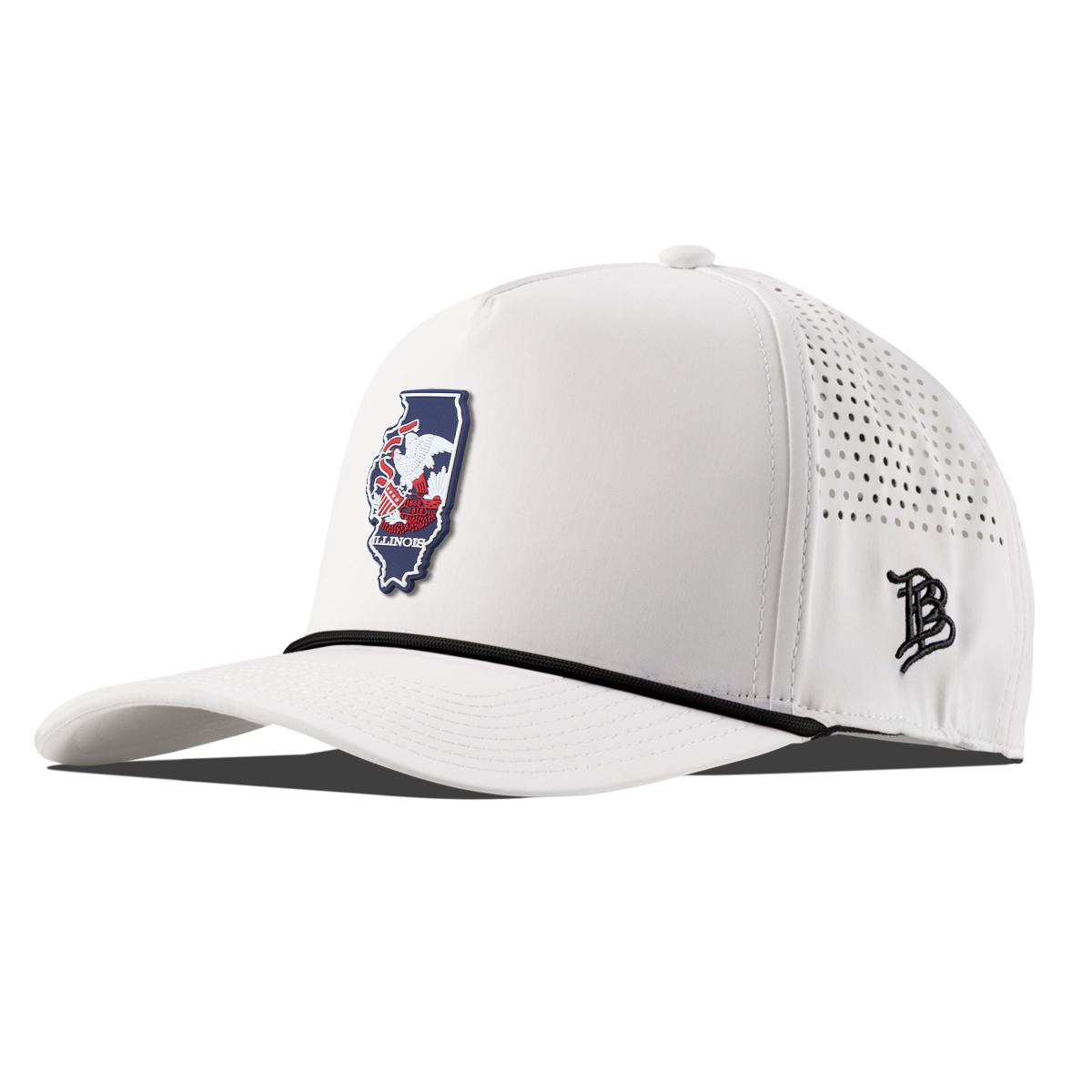 Illinois Patriot Series Curved 5 Panel Rope White/Black